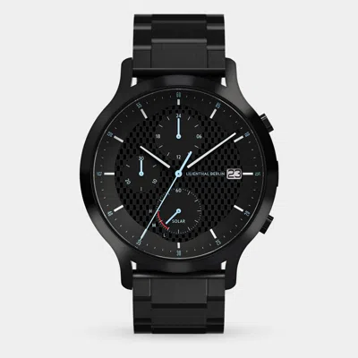 Lilienthal Berlin Chronograph Solar I Stainless Steel Black Brushed