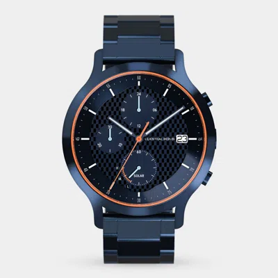 Lilienthal Berlin Chronograph Solar Iv Stainless Steel Blue Brushed