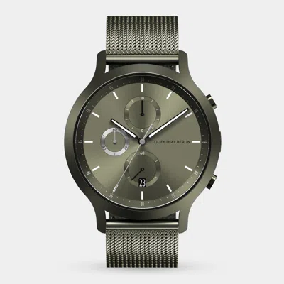 Lilienthal Berlin Chronograph Terra - Mesh Olive Green Brushed