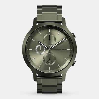 Lilienthal Berlin Chronograph Terra Stainless Steel Olive Matte In Green