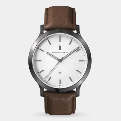 Lilienthal Berlin Huxley Dark Silver White Leather Dark Brown