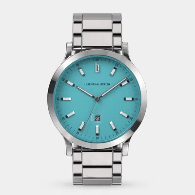 Lilienthal Berlin Huxley Ii Azure Blue Stainless Steel Silver Glossy