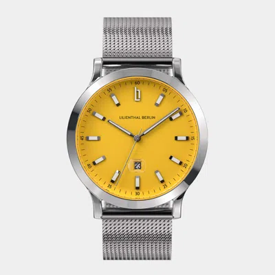 Lilienthal Berlin Huxley Ii Canary Yellow Mesh Silver Glossy