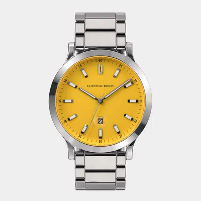 Lilienthal Berlin Huxley Ii Canary Yellow Stainless Steel Silver Glossy