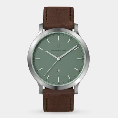 Lilienthal Berlin Huxley Silver Sage Green Leather Dark Brown