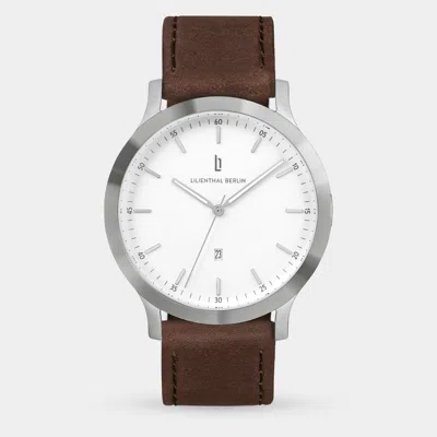 Lilienthal Berlin Huxley Silver White Leather Dark Brown