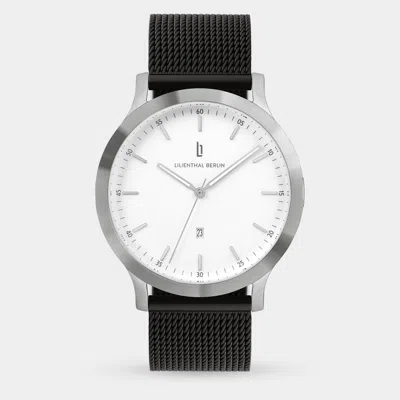 Lilienthal Berlin Huxley Silver White Mesh Black Brushed