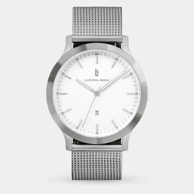 Lilienthal Berlin Huxley Silver White Mesh Silver Brushed