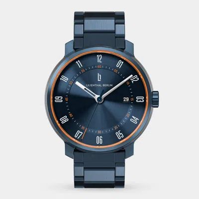 Lilienthal Berlin Neolux Blue Orange Stainless Steel Blue Brushed