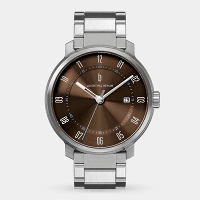 Lilienthal Berlin Neolux Silver Brown Stainless Steel Silver Brushed