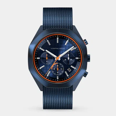 Lilienthal Berlin Octachrono Blue Orange Mesh Blue Brushed