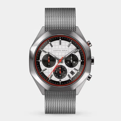 Lilienthal Berlin Octachrono Silver Red Mesh Silver Brushed