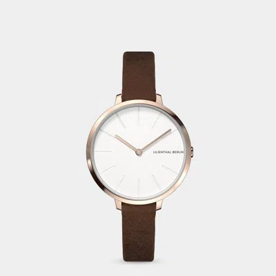 Lilienthal Berlin Rosalux Rosegold White Leather Dark Brown