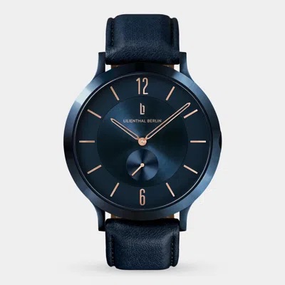 Lilienthal Berlin The Classic Blue Rose Gold Leather Dark Blue