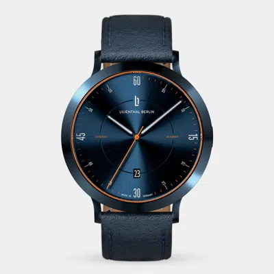 Lilienthal Berlin Zeitgeist Automatik Blue Orange Leather Dark Blue
