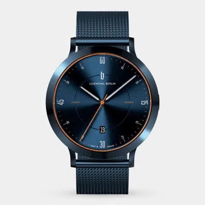 Lilienthal Berlin Zeitgeist Automatik Blue Orange Mesh Blue Brushed