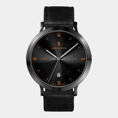 Lilienthal Berlin Zeitgeist Automatik Dark Silver Orange Leather Black