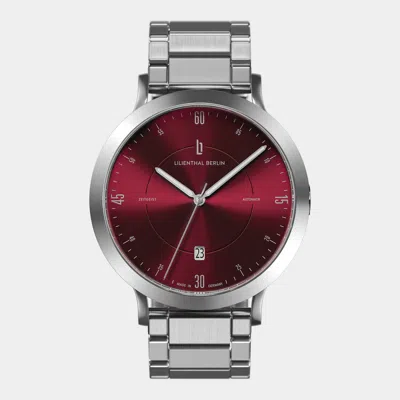 Lilienthal Berlin Zeitgeist Automatik Silver Bordeaux Stainless Steel Silver Brushed
