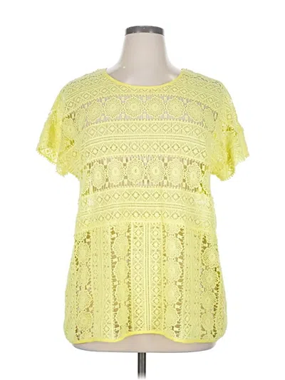 Pre-owned Lili's Closet Short Sleeve Blouse In Yellow