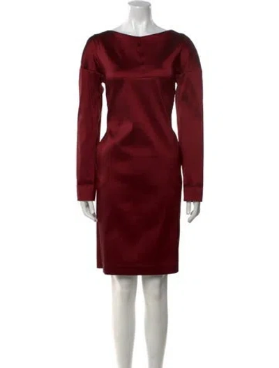 Pre-owned Lilith Bateau Neckline Knee-length Dress In Red