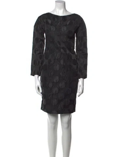 Pre-owned Lilith Bateau Neckline Mini Dress In Black