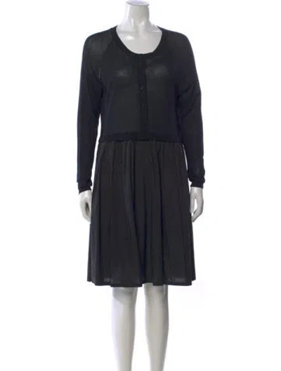 Pre-owned Lilith Crew Neck Knee-length Dress In Black
