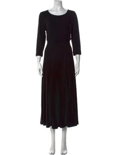 Pre-owned Lilith Crew Neck Long Dress In Black