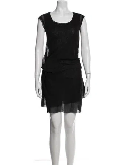 Pre-owned Lilith Crew Neck Mini Dress In Black