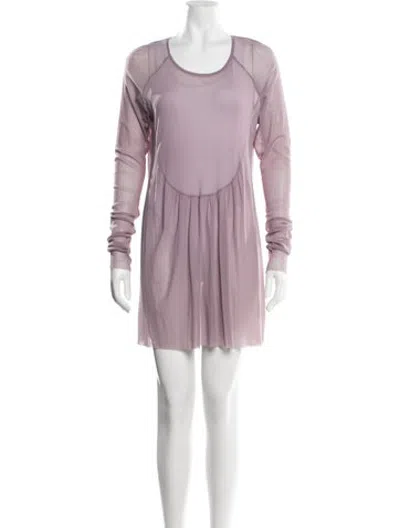 Pre-owned Lilith Crew Neck Mini Dress In Purple