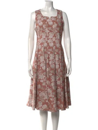 Pre-owned Lilith Floral Print Midi Length Dress In Multi