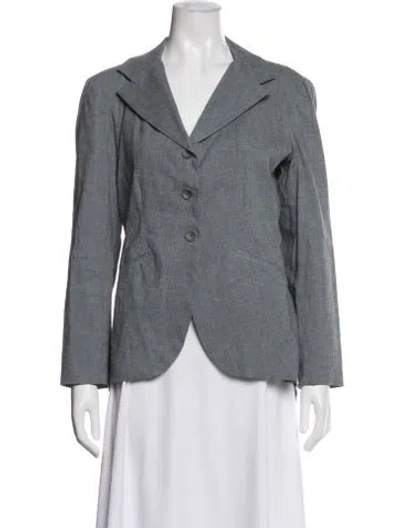 Pre-owned Lilith Linen Blazer In Gray