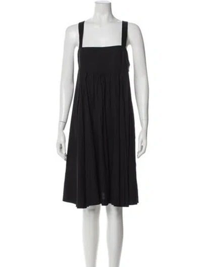 Pre-owned Lilith Linen Midi Length Dress In Gray