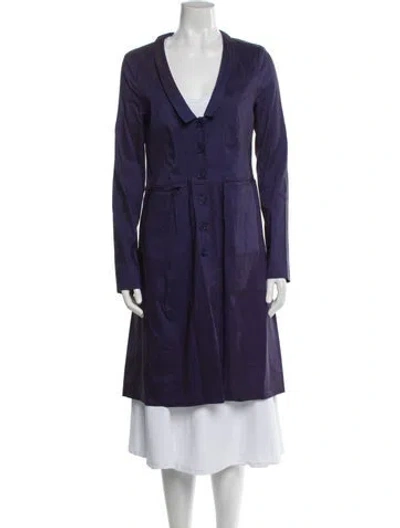 Pre-owned Lilith Linen Trench Coat In Purple