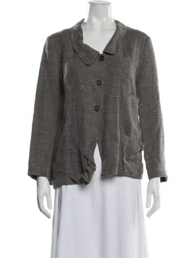 Pre-owned Lilith Linen Tweed Pattern Jacket In Grey