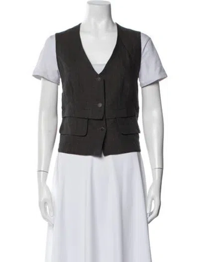 Pre-owned Lilith Linen Vest In Gray