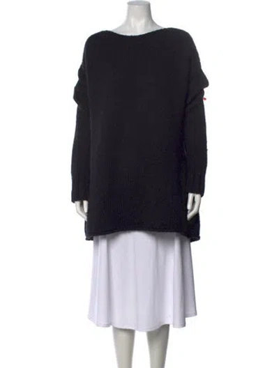 Pre-owned Lilith Merino Wool Bateau Neckline Sweater In Black