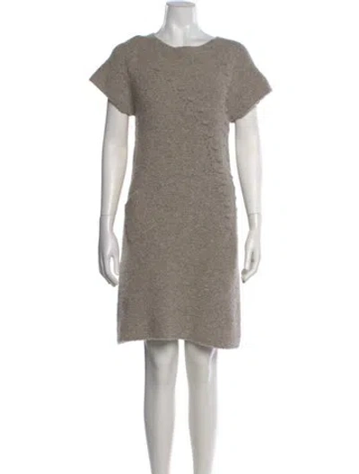 Pre-owned Lilith Merino Wool Mini Dress In Neutral