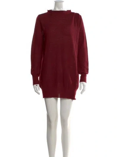 Pre-owned Lilith Mock Neck Mini Dress In Red