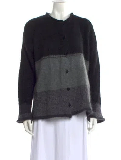 Pre-owned Lilith Mohair Striped Sweater In Black