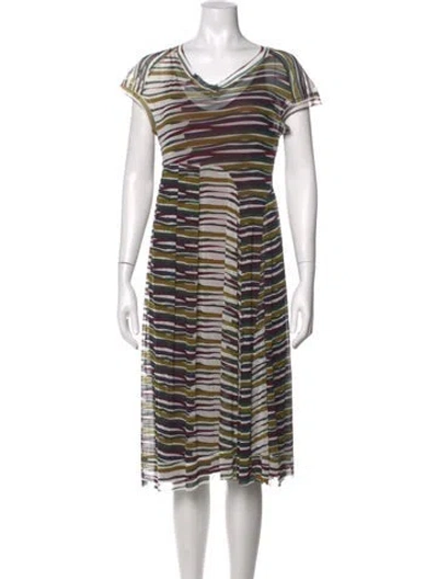 Pre-owned Lilith Nylon Midi Length Dress In Neutrals