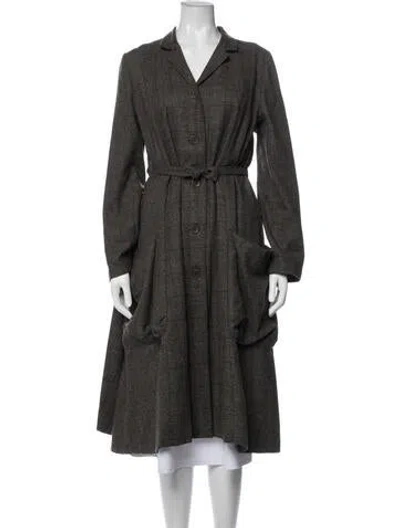 Pre-owned Lilith Plaid Print Coat In Green