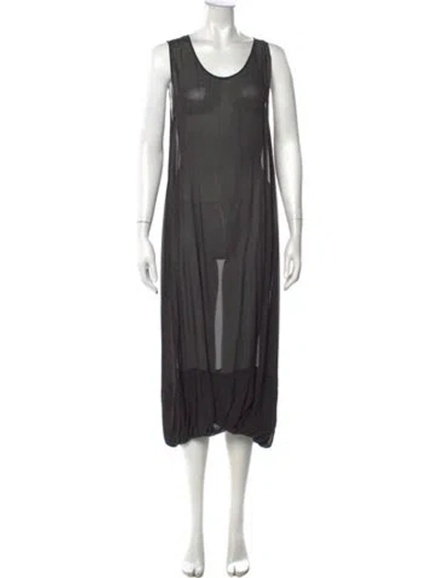 Pre-owned Lilith Polka Dot Print Long Dress In Black