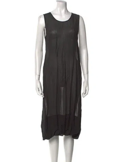 Pre-owned Lilith Printed Midi Length Dress In Black