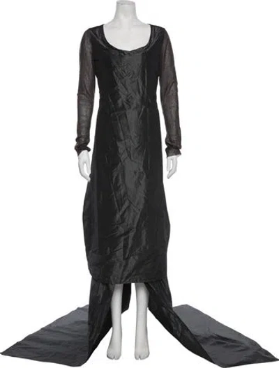 Pre-owned Lilith Scoop Neck Long Dress In Grey