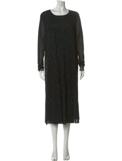 Pre-owned Lilith Scoop Neck Midi Length Dress W/ Tags In Black