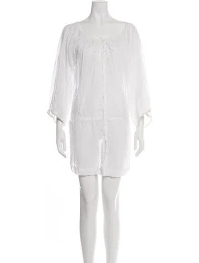Pre-owned Lilith Scoop Neck Mini Dress In White