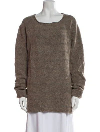 Pre-owned Lilith Scoop Neck Sweater In Brown