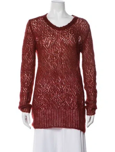 Pre-owned Lilith Scoop Neck Sweater In Brown