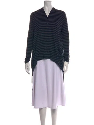 Pre-owned Lilith Striped V-neck Sweater In Black