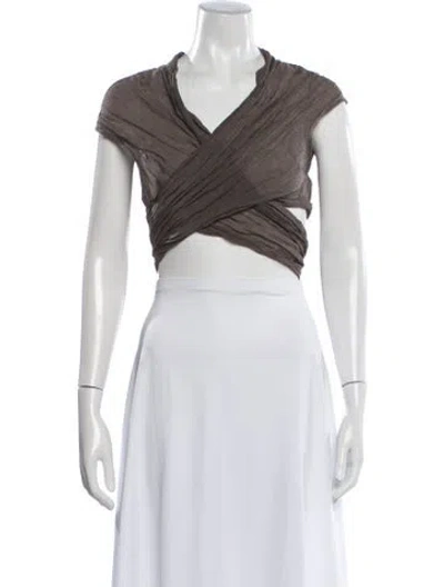 Pre-owned Lilith V-neck Sweater In Brown